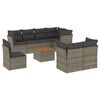 vidaXL Set canapele de grădină, 9 piese, cu perne, gri, poliratan