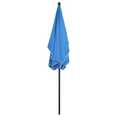 vidaXL Umbrelă de grădină cu stâlp, albastru azuriu, 210x140 cm