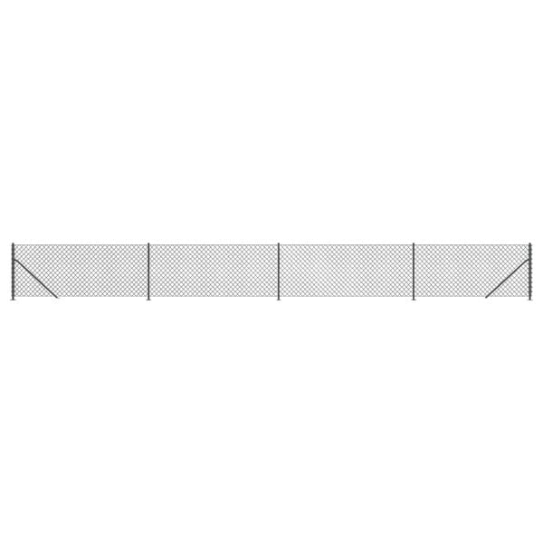 vidaXL Gard plasă de sârmă cu bordură, antracit, 1,1x10 m