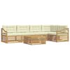 vidaXL Set de canapele de exterior 6 pcs Alb și crem Poliester