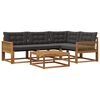 vidaXL Set de canapele de exterior 5 buc. Natural și Negru
