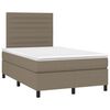 vidaXL Pat box spring cu saltea, taupe, 120x190 cm material textil