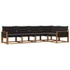 vidaXL Set de canapele de exterior 5 buc. Natural și Negru