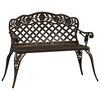 vidaXL Bancă de grădină, bronz, 108 cm, aluminiu turnat