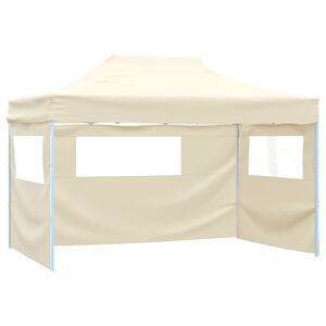 vidaXL Cort pliabil cu 3 pereți, 3 x 4,5 m, crem