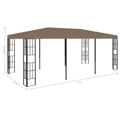 vidaXL Pavilion, gri taupe, 6 x 3 m