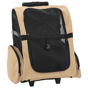 vidaXL Cărucior pentru animale de companie 3 &icirc;n 1, design nisipos, 48x32x(57-106) cm, material Oxford