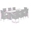 vidaXL Set mobilier grădină cu perne, 9 piese, gri, poliratan