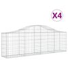 vidaXL Coșuri gabion arcuite 4 buc, 200x30x60/80 cm, fier galvanizat