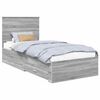 vidaXL Cadru de pat cu sertar Gri Sonoma 90 x 190 cm Lemn prelucrat