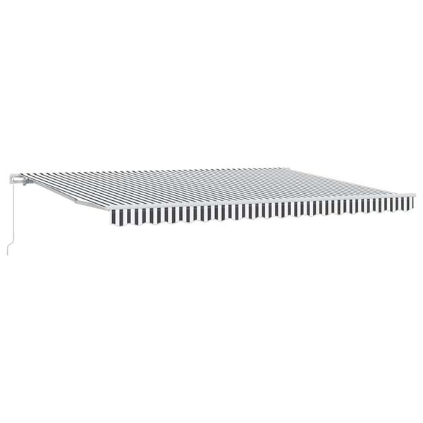 vidaXL Copertină retractabilă manual, antracit/alb, 450x300 cm