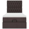 vidaXL Cadru de pat otoman cu saltea țesătură maro închis 100x200 cm
