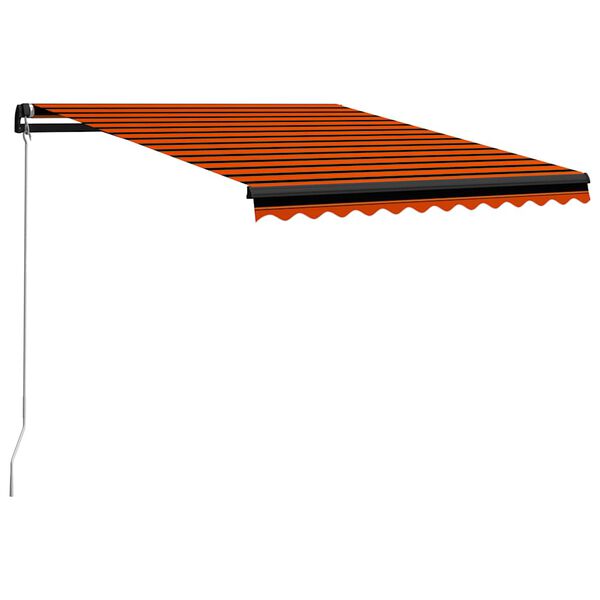 vidaXL Copertină retractabilă manual LED, portocaliu/maro, 350x250 cm