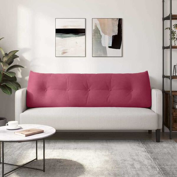 vidaXL Perna pentru spate Roșu Vin 160 x 24 x 50 cm Catifea