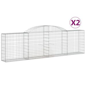 vidaXL Coșuri gabion arcuite 2 buc., 300x30x80/100 cm, fier galvanizat