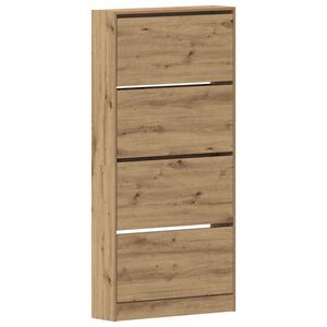 vidaXL Dulap pentru pantofi cu ușă Stejar Artizanal 80 x 21 x 163,5 cm