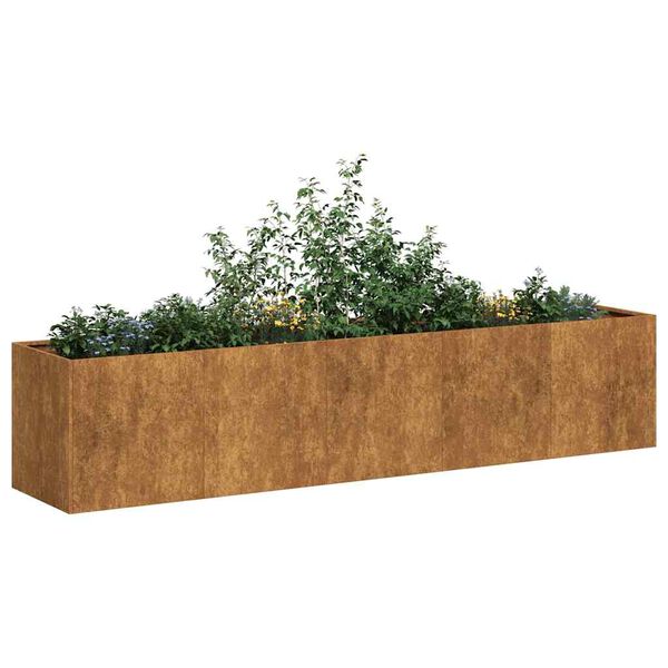vidaXL Jardinieră Rusty 200x40x40 cm Oțel pentru intemperii