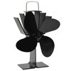 vidaXL Ventilator de sobă cu alimentare termică, 4 palete, negru