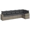 vidaXL Set mobilier grădină cu perne, 6 piese, gri, poliratan