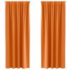 vidaXL Perdele Opaque cu Inel 2 buc. Portocalie Aprinsă 260 x 140 cm