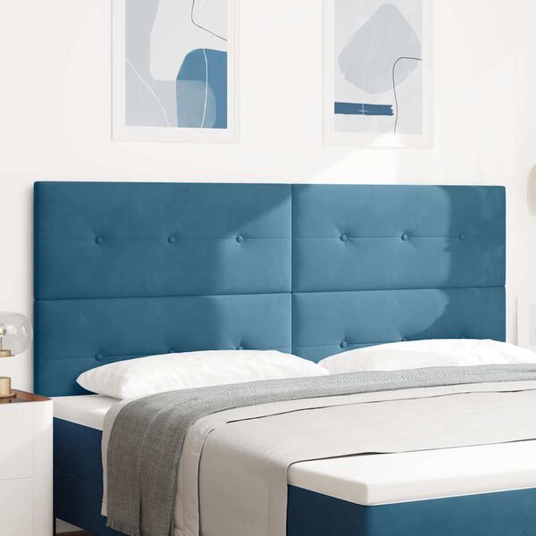 vidaXL Tăblie cap Albastru &icirc;nchis 200 cm Catifea