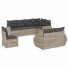 vidaXL Set mobilier de grădină cu perne, 8 piese gri deschis poliratan