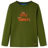 Tricou de copii cu m&acirc;neci lungi kaki &icirc;nchis 116