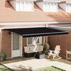 vidaXL Cortina Retractabilă Negru 450 &times; 300 cm Poliester și metal