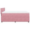 vidaXL Pat box spring cu saltea, roz, 140x190 cm, catifea