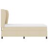 vidaXL Pat cu arcuri cu saltea cu headboard Crem 90 x 190 cm țesătură