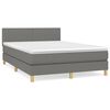 vidaXL Pat box spring cu saltea, gri &icirc;nchis, 140x200 cm, textil