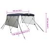 vidaXL Parasolar Bimini 3 arcuri pereți din plasă 183x(170-182)x137 cm