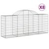 vidaXL Coșuri gabion arcuite 8 buc, 200x50x80/100 cm, fier galvanizat