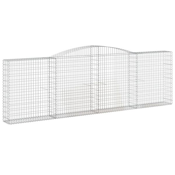 vidaXL Coșuri gabion arcuite 9 buc. 400x30x120/140 cm, fier galvanizat