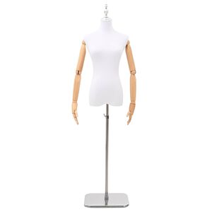 vidaXL Manechin ajustabil 165-213 cm cu bază Feminin PP Alb