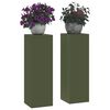 vidaXL Suport pentru plante 2 pcs Olivengr&oslash;nn 24 x 24 x 75 cm Oțel