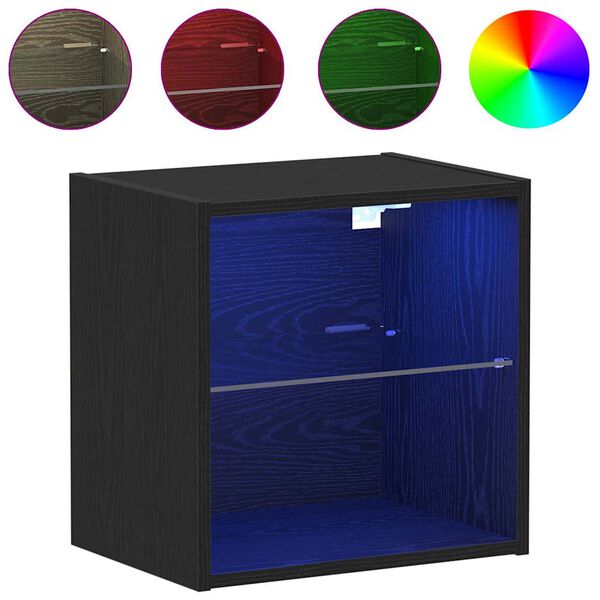 vidaXL Raft suspendat cu raft Negru 40 x 28,5 x 40 cm Lemn compozit