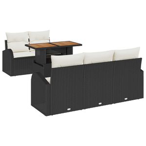 vidaXL Set de canapele pentru grădină 6 pcs Negru Rattan poli