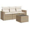 vidaXL Set canapele de grădină, 4 piese, cu perne, bej, poliratan