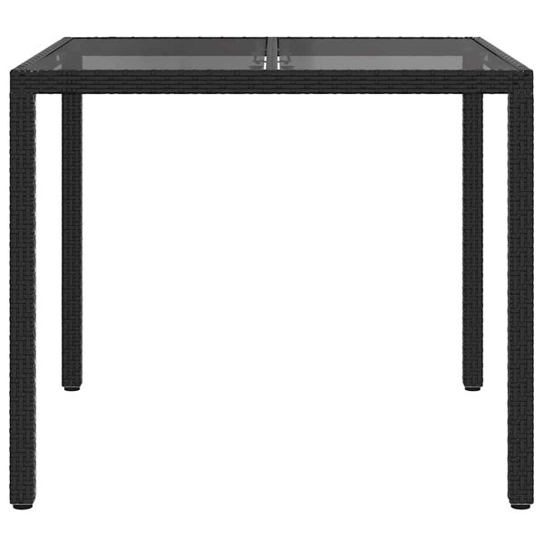 vidaXL Masă de grădină pentru dining Negru 90 x 90 x 75 cm poliratan