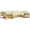 vidaXL Set de canapele de exterior 6 pcs Alb și crem