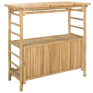 vidaXL Masă de bar exterioară cu raft natural 110 x 50 x 105 cm Bambus