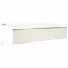 vidaXL Copertină retractabilă manual cu stor&LED, crem, 6x3 m