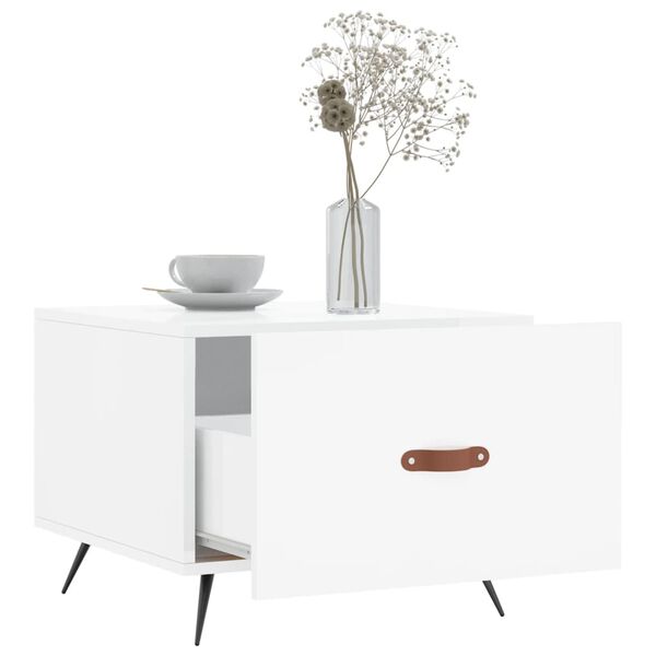 vidaXL Măsuță de cafea, 2 buc., alb extralucios, 50x50x40 cm