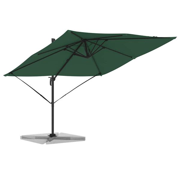 vidaXL Parasol Roma Verde 286 x 284 x 265 cm Aluminiu și poliester