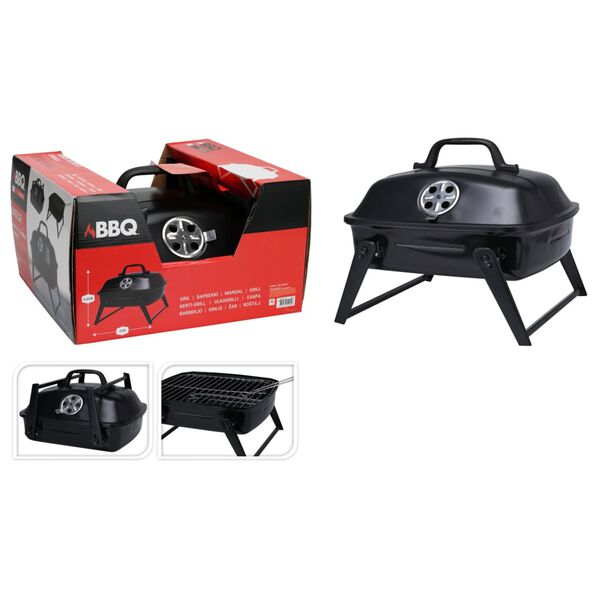 ProGarden Grătar portabil BBQ, negru