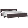 vidaXL Pat cu arcuri cu headboard Maro &icirc;nchis 200 x 200 cm țesătură