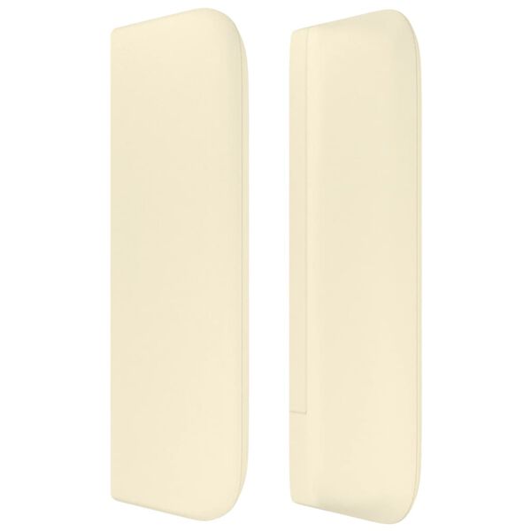 vidaXL Tăblie de pat cu aripioare crem 163x16x78/88 cm piele ecologică