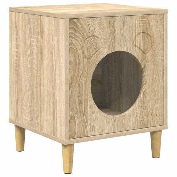 vidaXL Casa pentru pisici Sonoma 42,5 x 40 x 53 cm Lemn compozit