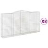 vidaXL Coșuri gabion arcuite, 8 buc 400x50x200/220 cm, fier galvanizat